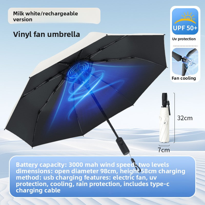 Cooling Umbrella with Fan and Mist Spray