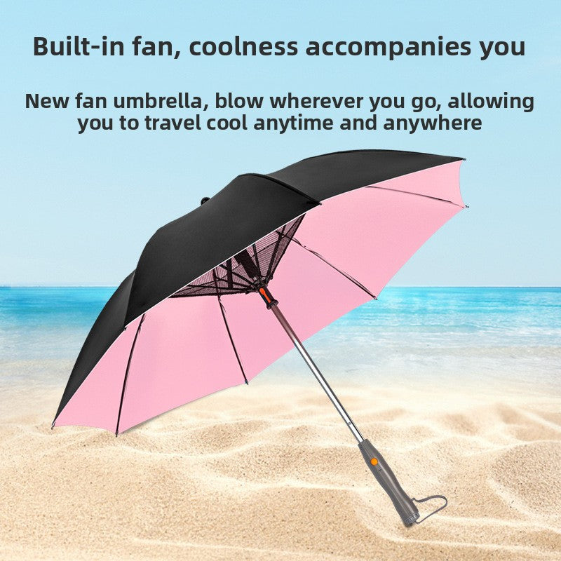 Cooling Umbrella with Fan and Mist Spray