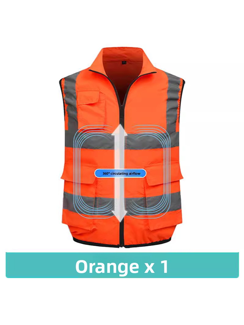 Cooling Vest with Reflective Strips and Built-in Fans