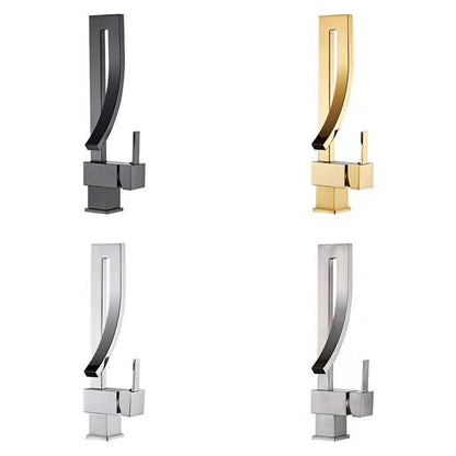 Copper Basin Faucet Rotary Waterfall Spout