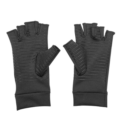 Copper Fiber Half Finger Compression Gloves