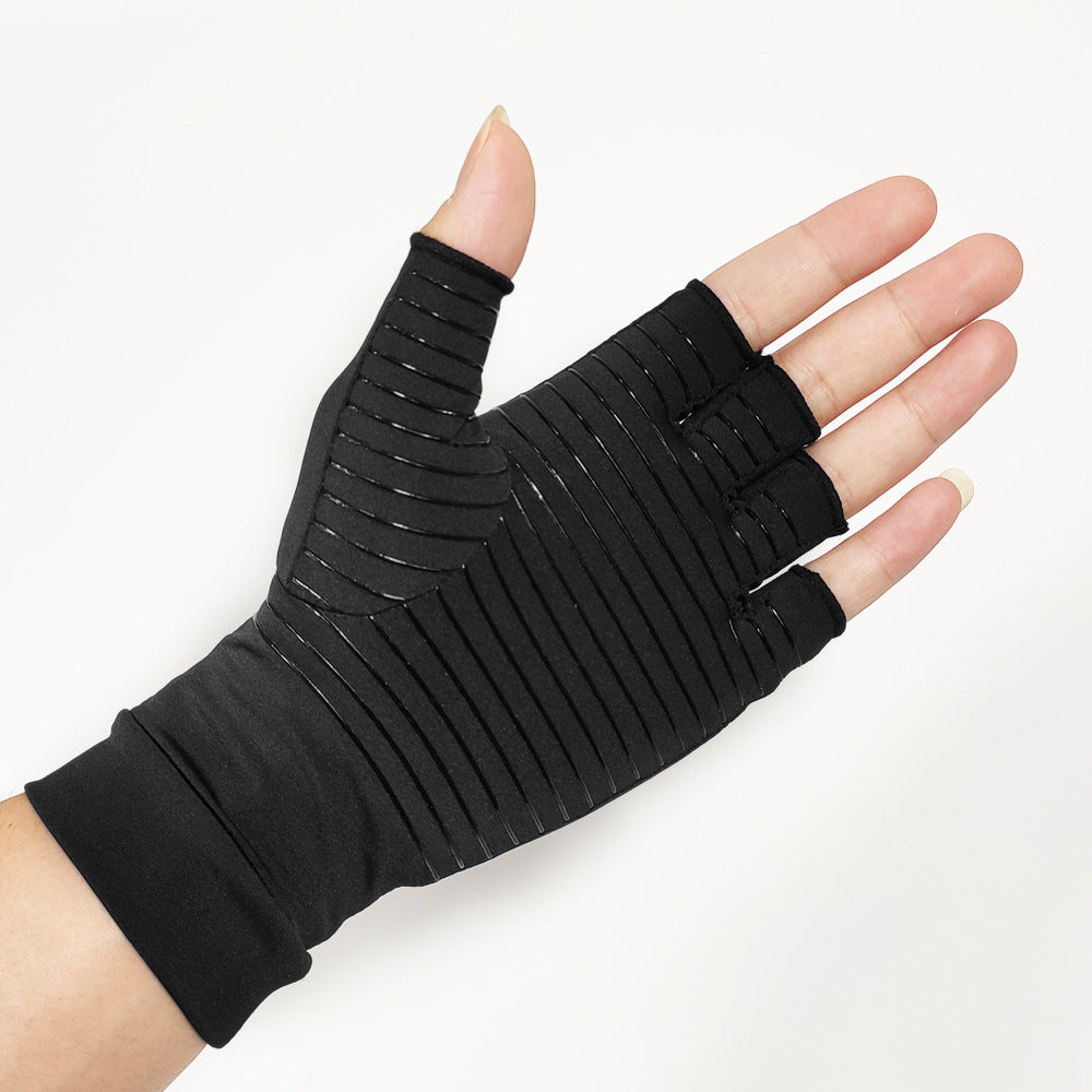 Copper Fiber Half Finger Compression Gloves