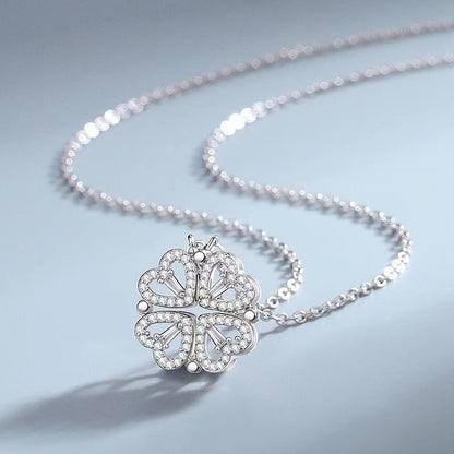 Copper Plated Love Four-Leaf Clover Necklace
