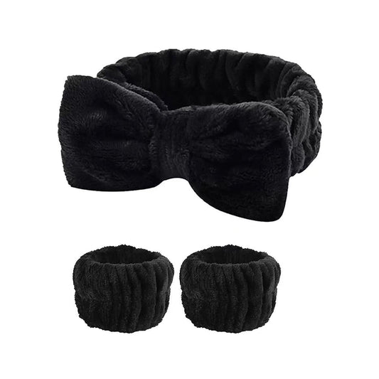 Coral Fleece Absorbent Headband and Wristband Set