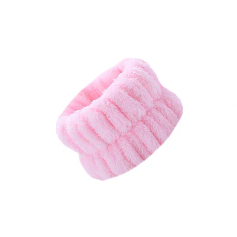 Coral Fleece Absorbent Headband and Wristband Set