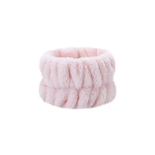 Coral Fleece Absorbent Headband and Wristband Set