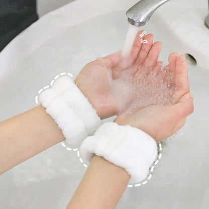 Coral Fleece Absorbent Headband and Wristband Set