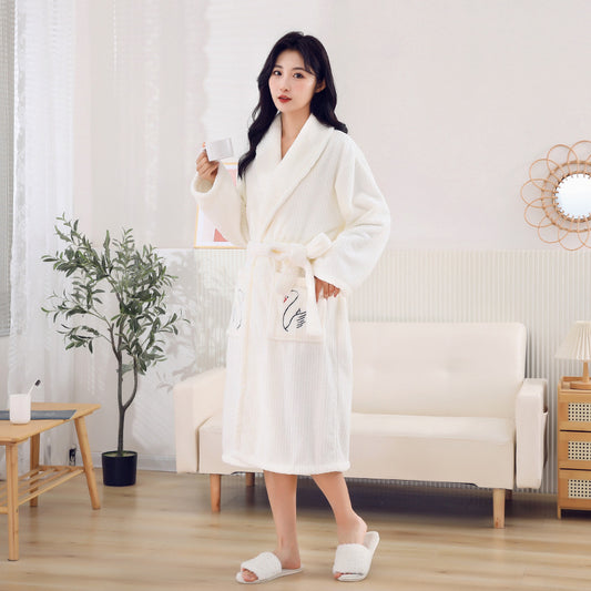 Coral Fleece Bathrobe Comfortable Absorbent Home Wear
