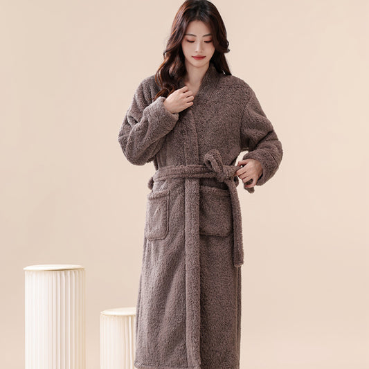 Coral Fleece Bathrobe for Women and Men