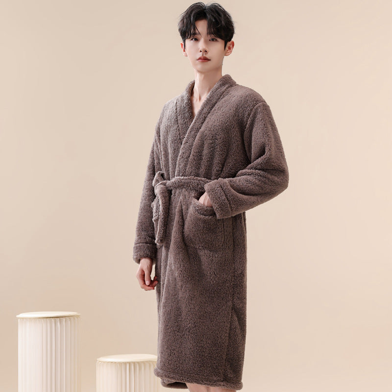 Coral Fleece Bathrobe for Women and Men