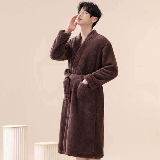 Coral Fleece Bathrobe for Women and Men