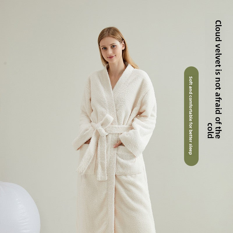 Coral Fleece Long Nightgown for Men and Women