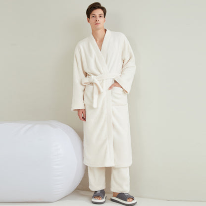 Coral Fleece Long Nightgown for Men and Women