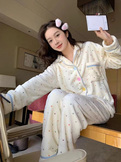 Coral Fleece Women's Winter Pajama Set