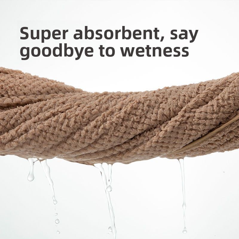 Coral fleece wrapped towel