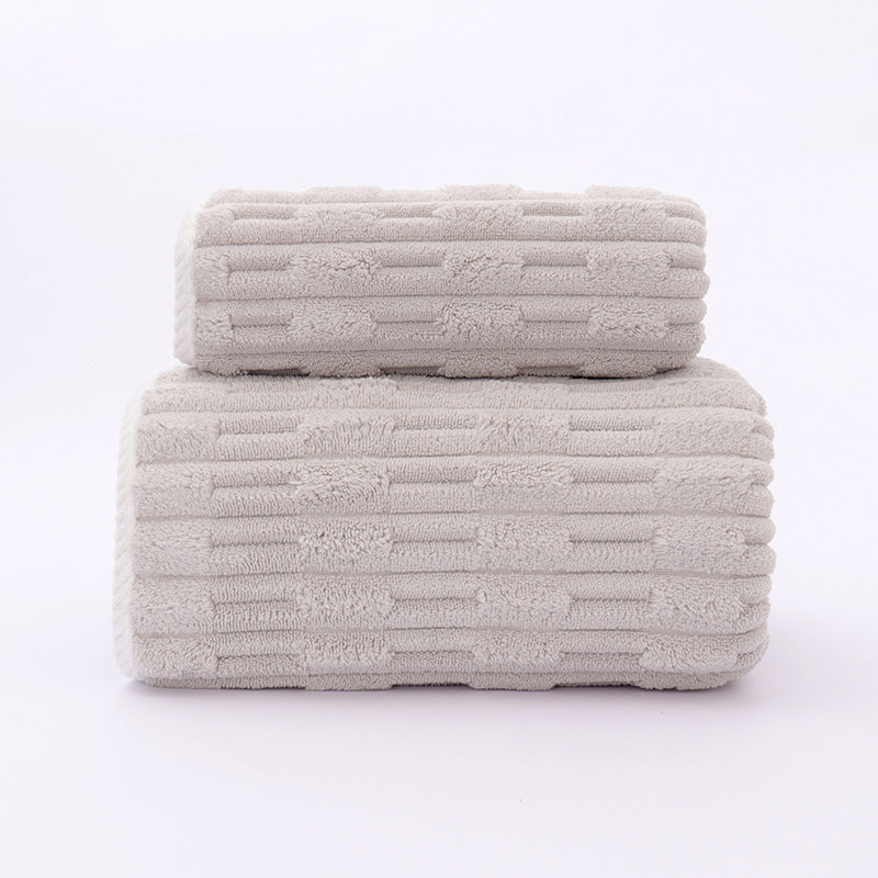 Coral Velvet Bath and Face Towel