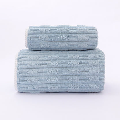 Coral Velvet Bath and Face Towel