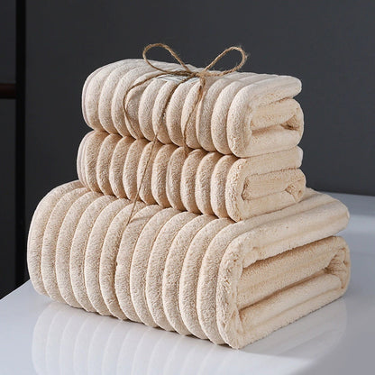 Coral Velvet Bath and Face Towel