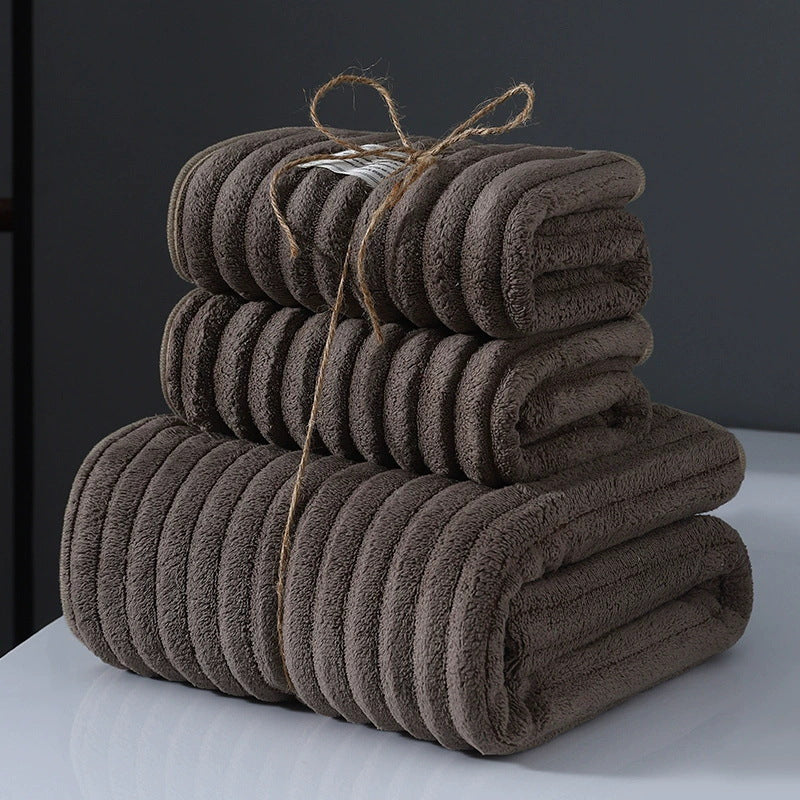 Coral Velvet Bath and Face Towel