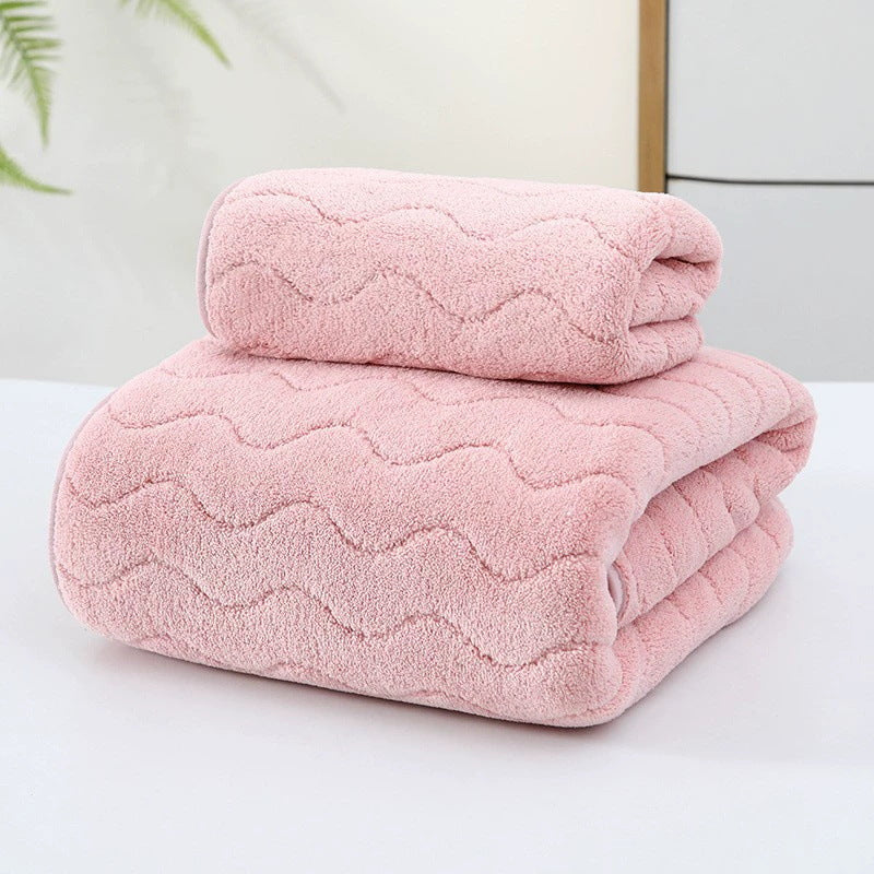 Coral Velvet Bath and Face Towel