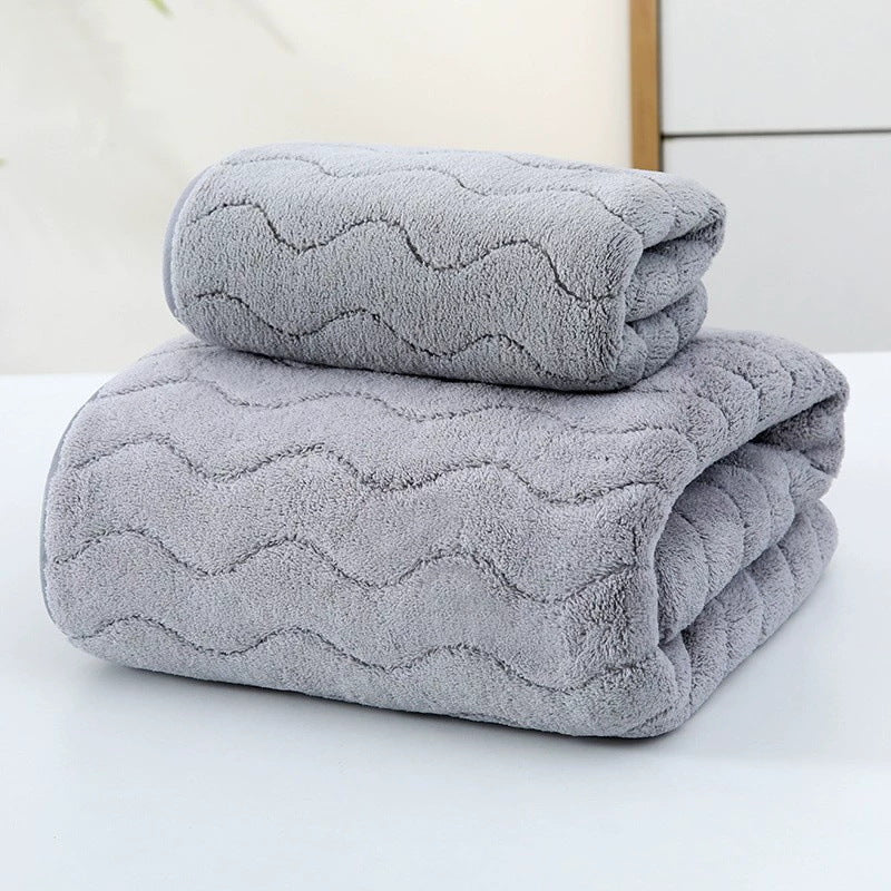 Coral Velvet Bath and Face Towel