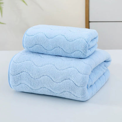 Coral Velvet Bath and Face Towel