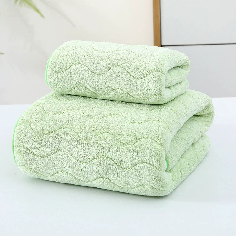 Coral Velvet Bath and Face Towel