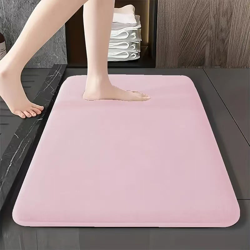 Coral Velvet Bathroom Floor Mat