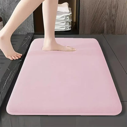 Coral Velvet Bathroom Floor Mat