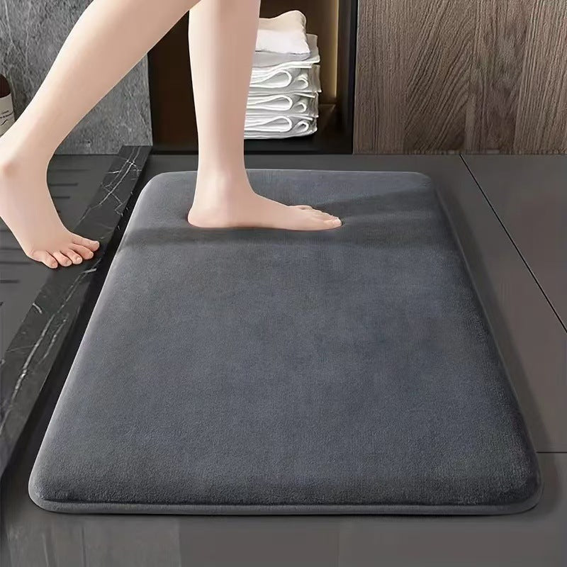 Coral Velvet Bathroom Floor Mat