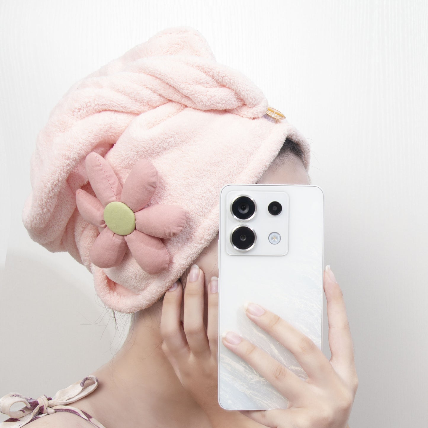 Coral Velvet Dry Hair Cap