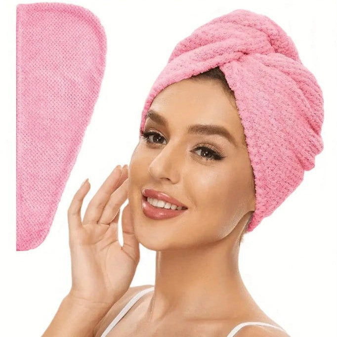 Coral Velvet Dry Hair Cap Quick Drying Towel