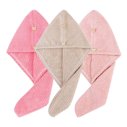 Coral Velvet Hair Drying Cap for Women