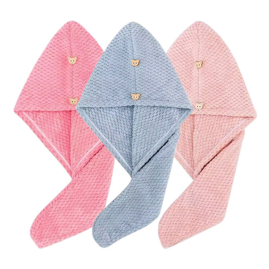 Coral Velvet Hair Drying Cap for Women