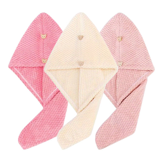Coral Velvet Hair Drying Cap for Women