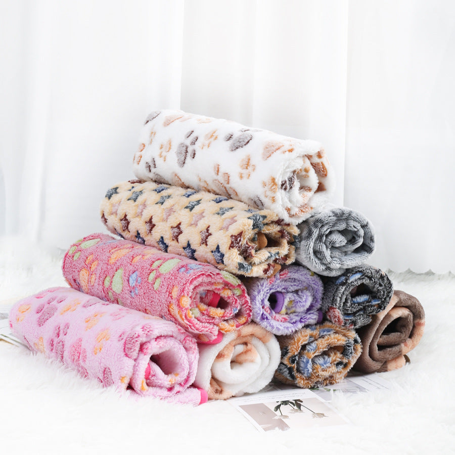 Coral Velvet Pet Warm Blanket for Dogs and Cats