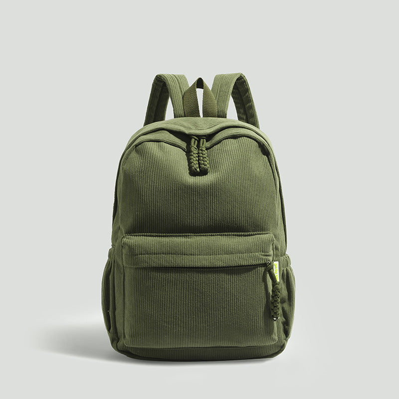 Corduroy Casual Backpack with Air Cushion Straps