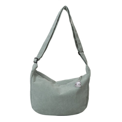 Corduroy casual, versatile Japanese artistic single-shoulder crossbody bag