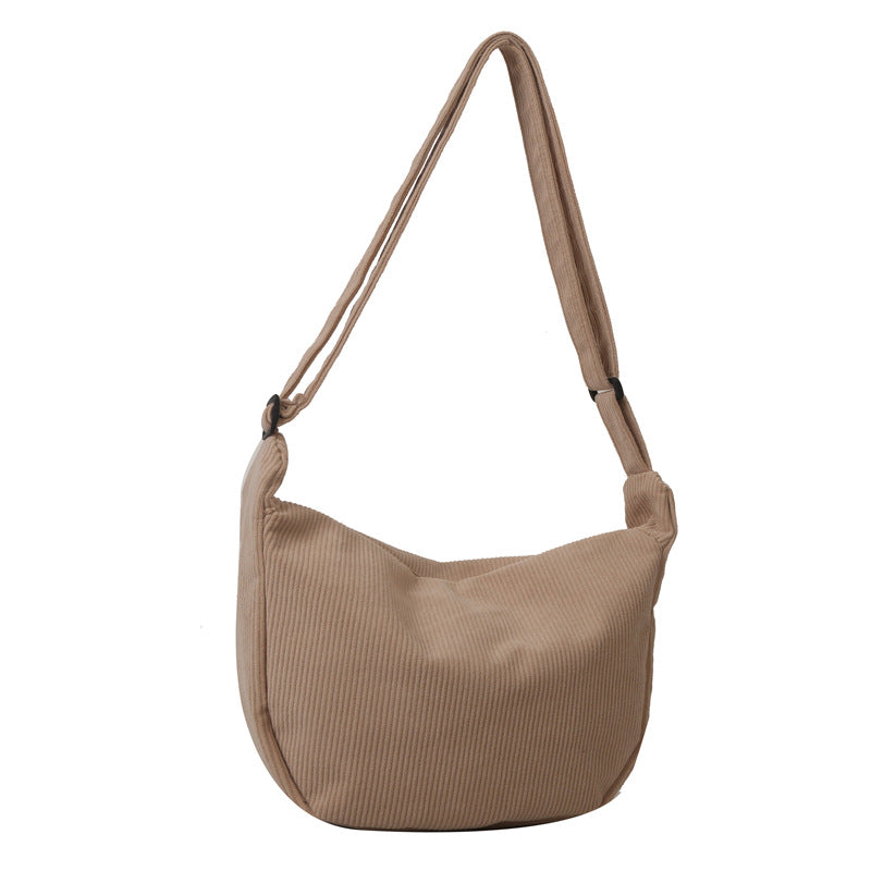 Corduroy casual, versatile Japanese artistic single-shoulder crossbody bag