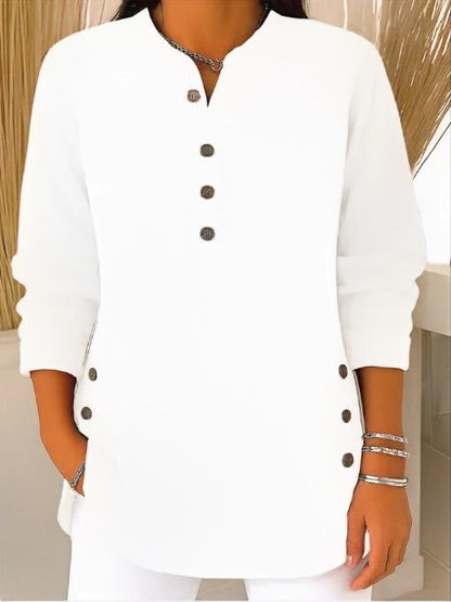 Corduroy Long Sleeve V-Neck Shirt