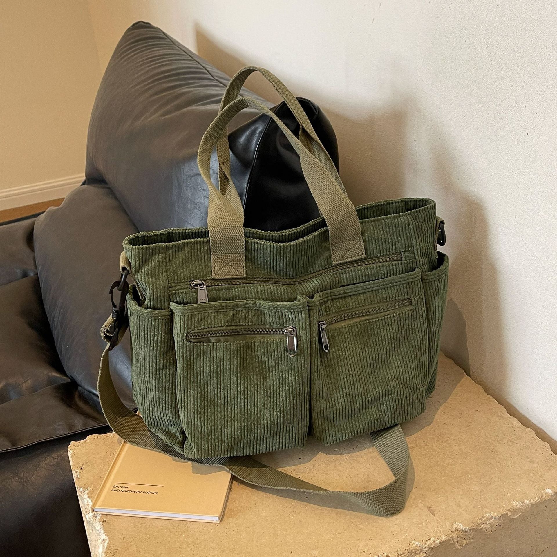 Corduroy Multi-compartment Bag