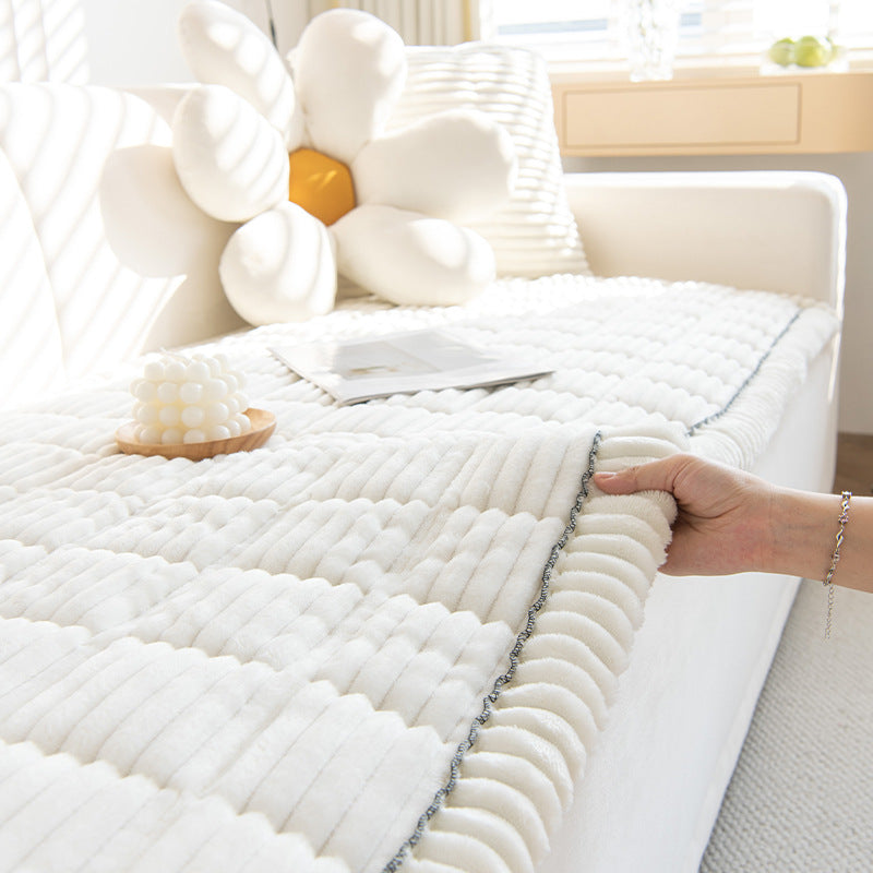 Corduroy Sofa Cushion Plush Non-Slip Simple Modern Cushion