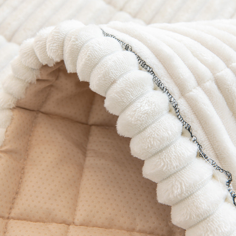 Corduroy Sofa Cushion Plush Non-Slip Simple Modern Cushion