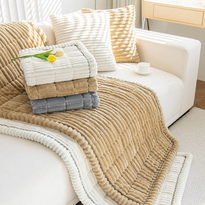 Corduroy Sofa Cushion Plush Non-Slip Simple Modern Cushion
