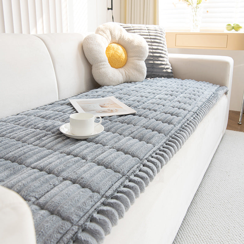 Corduroy Sofa Cushion Plush Seat Cushion Non-Slip Simple Modern Sofa Cover