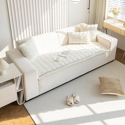 Corduroy Sofa Cushion Plush Seat Cushion Non-Slip Simple Modern Sofa Cover