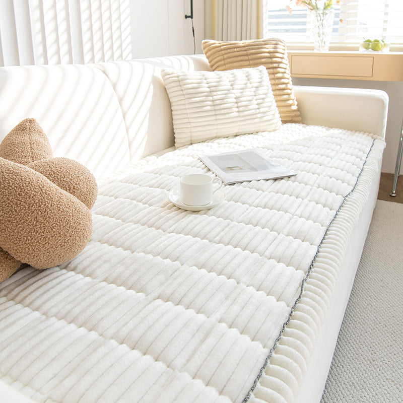 Corduroy Sofa Cushion Plush Seat Cushion Non-Slip Simple Modern Sofa Cover