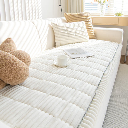 Corduroy Sofa Cushion Plush Seat Cushion Non-Slip Simple Modern Sofa Cover