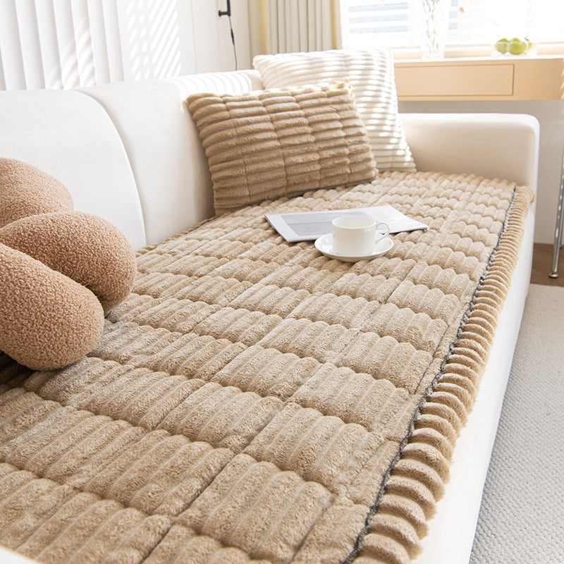 Corduroy Sofa Cushion Plush Seat Cushion Non-Slip Simple Modern Sofa Cover