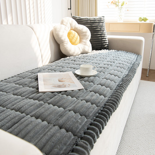 Corduroy Sofa Cushion Plush Seat Cushion Non-Slip Simple Modern Sofa Cover